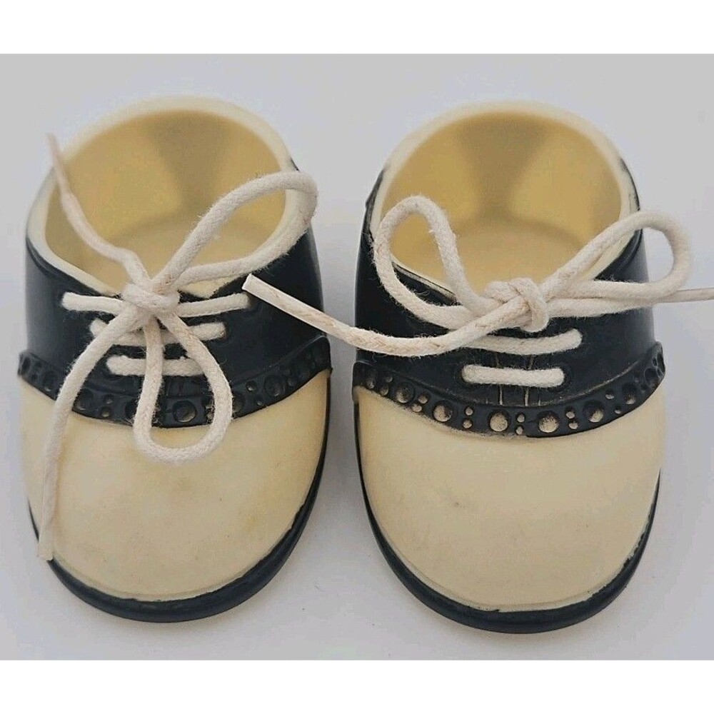 Vintage THT 1992 Doll shoes white and Black 3" Length